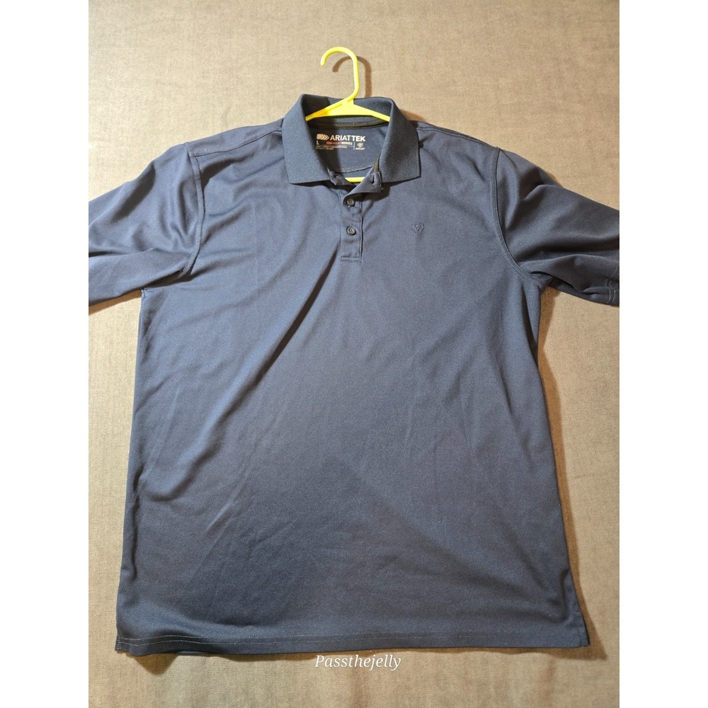 AriatTEK Heat Series Men's Large Navy Performance Polo Shirt Ariat Golf Western